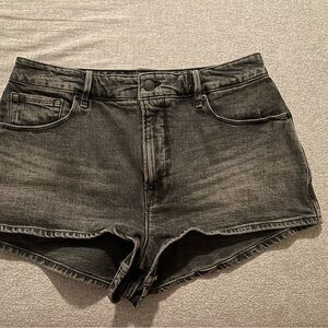 Good American Black Jean Shorts Distressed-Like New!
